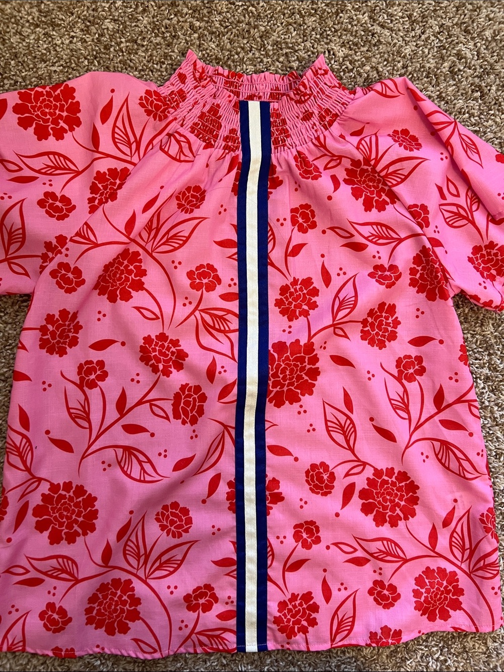 THML Pink & Red Floral Navy Stripe